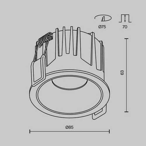 Встраиваемый светильник Downlight Alfa LED 15W, 4000K, Черный (Maytoni Technical, DL043-01-15W4K-RD-B-1) - Amppa.ru