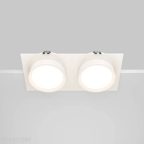 Встраиваемый светильник Downlight Hoop, 2xGX53 Белый (Maytoni Technical, DL086-02-GX53-SQ-W) - Amppa.ru