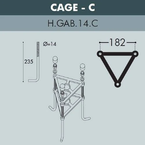 Парковый фонарь Fumagalli Nebo Ofir/Cefa 3L U23.202.R30.AXE27, Черный и Прозрачный, без ламп - Amppa.ru