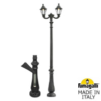 Парковый фонарь Fumagalli Nebo Ofir/Rut 2L E26.202.R20.AXE27, Черный и Прозрачный, без ламп
