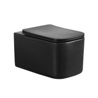 Унитаз подвесной  с крышкой  Boheme Mane 970-SET-B черный матовый