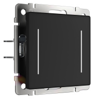 W4523008/ Электроустановочные изделия - Умный сенсорный выключатель двухклавишный (черный)