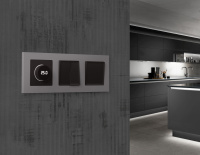 Лицевая панель ALFA (Черный матовый) для терморегулятора теплого пола с цифровым дисплеем QUANT (Ambrella Volt, AP8058)